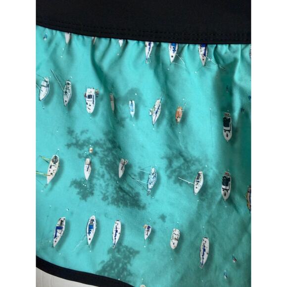 Hurley Womens Swim Board Shorts Small Phantom Blue Boats Stretch Surf Black EUC - Picture 4 of 7